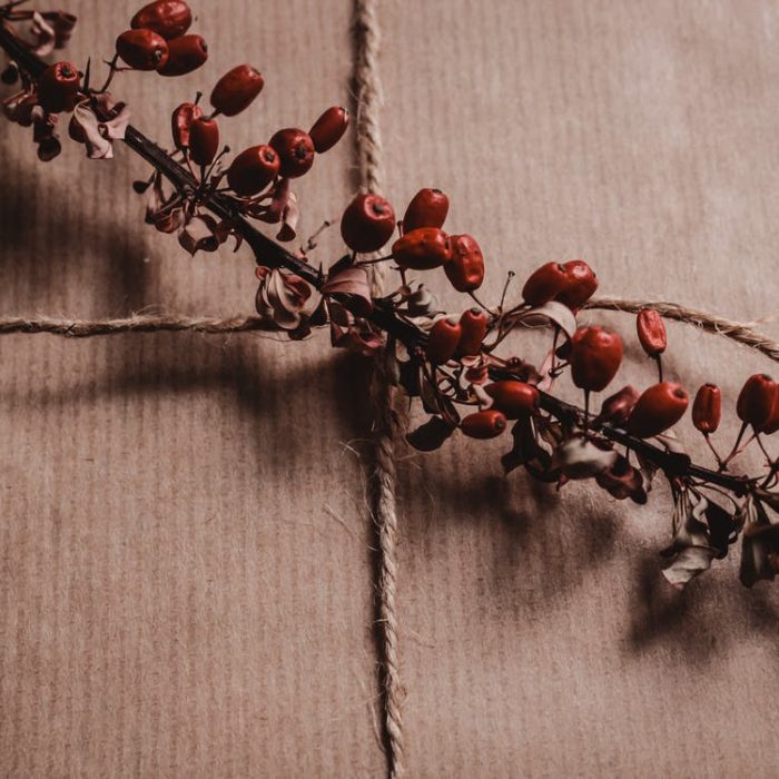 coffee berries on box