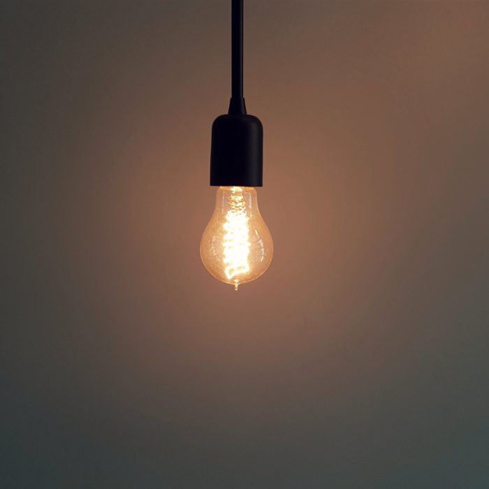 light bulb hanging from ceiling