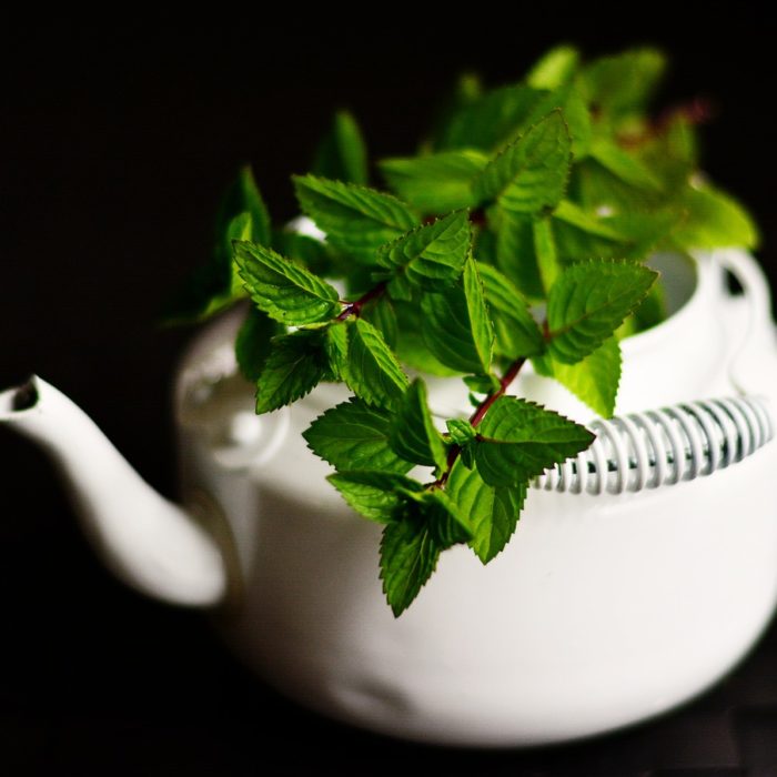 teapot with peppermint