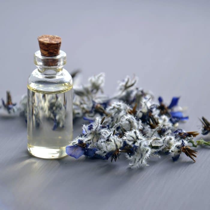 bottle and flowers